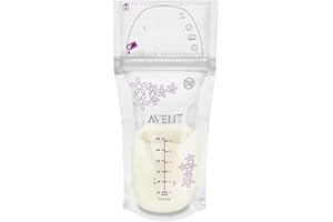 Philips Avent Muttermilchbeutel 180ml zum Aufbewahren & Einfrieren von Muttermilch, SCF603/25 , vorsterilisiert, 25 Stück