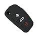 Produktbild Happyit Silikon Auto Fernschlüsselfall Kover für Audi A1 A3 Q3 Q7 R8 A6L Klappschlüssel Hautschutz Zubehör (Schwarz)