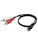 Price comparison product image Ollivan Universal 3.5mm Stereo Audio Female Jack to 2 RCA Phono to 3.5 Male Socket Adapter Cable
