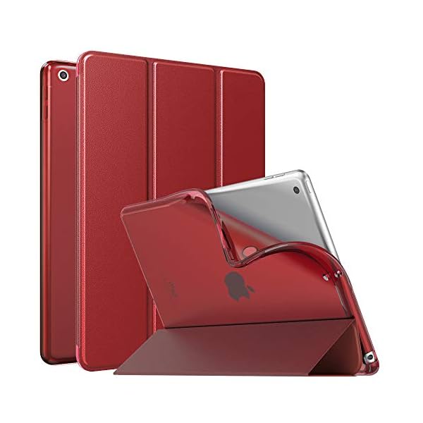 MoKo Funda para Nuevo iPad 8ª Generación 10.2" 2020 (10.2 Pulgadas) / iPad 7ª Generación 2019, Delgado Función de Soporte TPU Protectora Plegable Cubierta Trasera Transparente - Negro