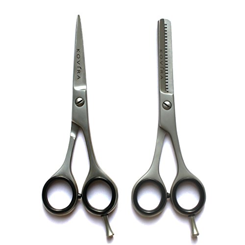 Kovira – Professionelle Frisörscheren Barbier Effilierschere Haare Schneiden & Ausdünnen/Volumen Scheren Set Gesamtlänge 14cm – Rasiermesserscharf Japanischer Stahl&Feineinstellung Spannungsschraube - 4