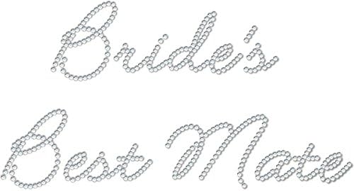 Diamante Diamonte Hotfix Wedding Transfer Rhinestone iron on Motif "Bride's Best Mate"...