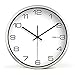 Produktbild YL Uhr Wohnzimmer Schlafzimmer Silent Wanduhr Metallgehäuse PVC Zifferblatt Metallzeiger Sweeping Bewegung Runde Form 1 AA Kohlefaser-Batterie 10 Zoll 12 Zoll 14 Zoll Precision