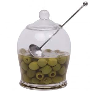 Glas Olivendose mit Kelle - Aufbewahrungsdose