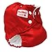 FuzziBunz One Size LARGE, pocket nappy, 10-45lbs, popper fastening, microfibre insert, LONDON RED