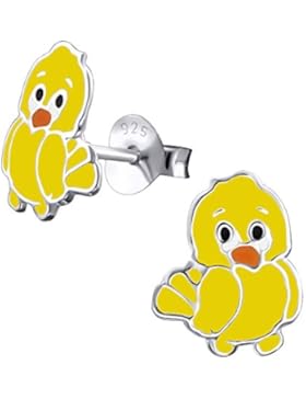 Laimons Kids Kinder-Ohrstecker Kinderschmuck Vogel Küken Gelb Sterling Silber 925
