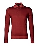 100% Laine-Wolle Daniele Fiesoli Herren Rollkragen Pullover mok Polo Merinos Old rostrot (L)