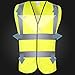 Produktbild 2er-Pack, Warnweste mit hoher Sichtbarkeit Fluoreszierende Arbeitskleidung reflektierende Warnweste mit Reißverschluss-Taschen-Motorradjacke, XXL