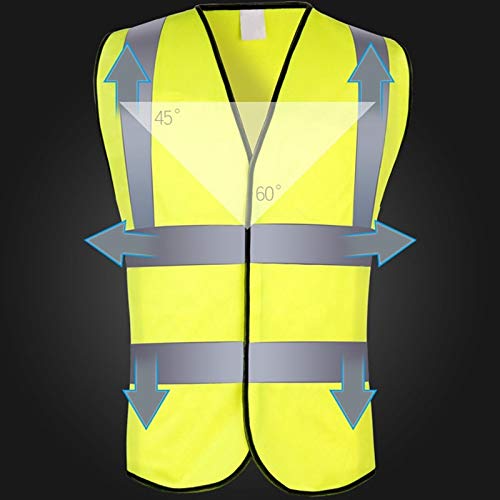 Preisvergleich Produktbild 2er-Pack, Warnweste mit hoher Sichtbarkeit Fluoreszierende Arbeitskleidung reflektierende Warnweste mit Reißverschluss-Taschen-Motorradjacke, XXL