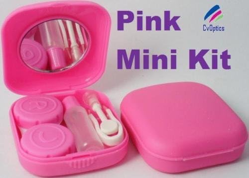 Pink Mini Contact Lens Travel Kit Case - Pocket Size -