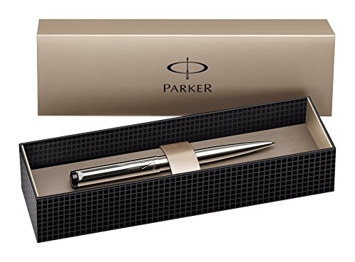 Parker S0723510 Vector Kugelschreiber (edelstahl mit edelstahleinfassung, blaue Tinte, Geschenkbox)