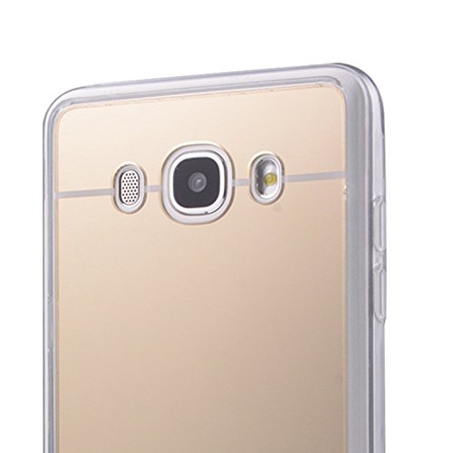 LXHGrowH Funda Samsung Galaxy J5 2016 Ultra Delgada Carcasa con Espejo para Samsung Galaxy J5 2016 J510FN Cover Silicona TPU Protectora Oro LXHGrowH Funda Samsung Galaxy J5 2016 Ultra Delgada Carcasa con Espejo para Samsung Galaxy J5 2016 J510FN Cover Silicona TPU Protectora Oro