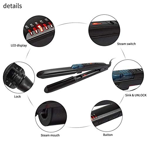 Steam Hair Straightener Spray Perm Professional Ceramic Electric Splint Hair Straightening LED Light Tips Double Voltage 150 C - 230 C Salon High Heat Black Splint reviews Steam Hair Straightener Spray Perm Professional Ceramic Electric Splint Hair Straightening LED Light Tips Double Voltage 150 C - 230 C Salon High Heat Black Splint