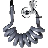 Plasyay Spiral Wc Taharet Hortumu Duvar Sabitlemeli ve Kelep&ccedil;eli (SPİRAL GRİ100 CM)