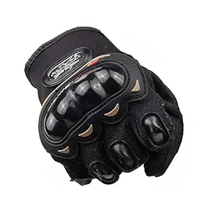 Aadishwar Creations Pro-Biker Motorcycle Racing Hand Gloves (Black, Medium)