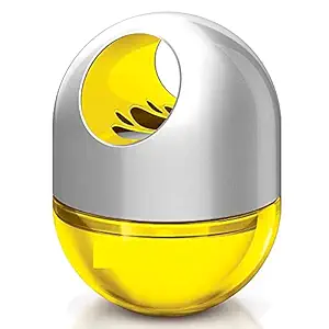 Car Freshener (Car Perfume) - Fresh Lemon (45g), Long-Lasting, Spill-proof, Designer Looks (Black)