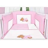 8-tlg. Bettsetpaket Sleeping Bear in rosa inkl. Himmelstange, Kissen + Decke - 4