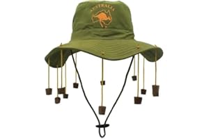 Grunge Wear Unisex Australian Corks Hat - Iconic Aussie Bush Hat with Dangling Corks | Perfect for Parties, Costume Events, and Outdoor Aussie Celebrations