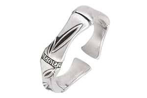 KONFEN Anillos Hombres Plata, Anillo Hojas Ajustable Aneis Ajustables, Vintage Sortijas Dedo Anillas Grande Jewelry Regalos para Homem Men Juvenil San Valentin