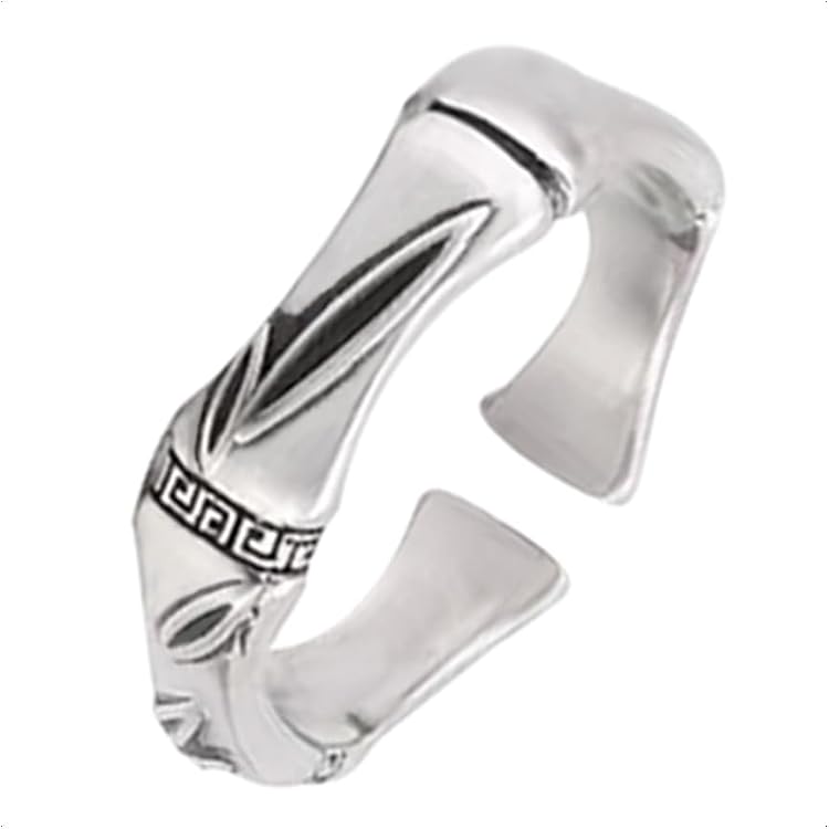 Bague Ajustable Unisexe Motif Double Montagne - Alliage Plaqué Argent, Design Ouvert Vintage, Cadeau Homme/femme