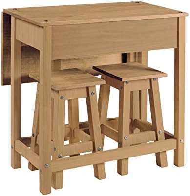 Design VicenzaCorona Antique breakfast drop leaf table & 2 stools SET