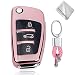 Produktbild First2savvv Auto Schlüssel Hülle Key Cover Case Etui Silikon Für 3 Button Audi A1 A3 A4 A6 A8 TT Q7 Q3 S6 Rosa