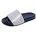 Produktbild ZIYOU Damen Hausschuhe Fläche Sandalen Frauen Freizeit Glänzend Bunte Slippers Casual Sandals (Schwarz,37 EU)