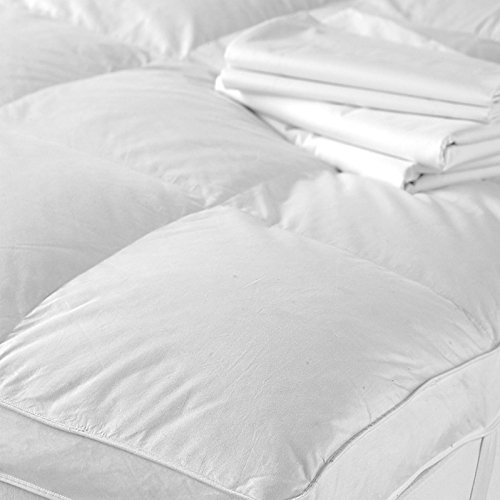 A&R Matratzenauflage, Mikrofaser, Hotelqualität, hypoallergen, rechteckige Naht, dick, 5 cm, erhältlich in allen Größen, weiß, Super King