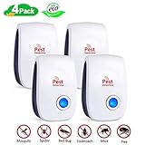 ZHENROG Repulsif Ultrasons Haute Puissance,Repulsif Moustique,Repulsif Anti Mouches Electrique Appareil Répulsif Souris Interieur,Moustique,Cafard,Fourmi,Araignée,100% Inoffensif (4 Packs)