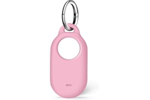 ISKIP Samsung SmartTag2 Case, Silicone Case Compatible with Samsung Galaxy Smart Tag2, SmartTag2 Cover with Keychain (Rose)