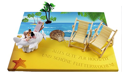 Geldgeschenk-Dekoset "Hochzeit und Flitterwochen" - für Geldgeschenk zur Hochzeit
