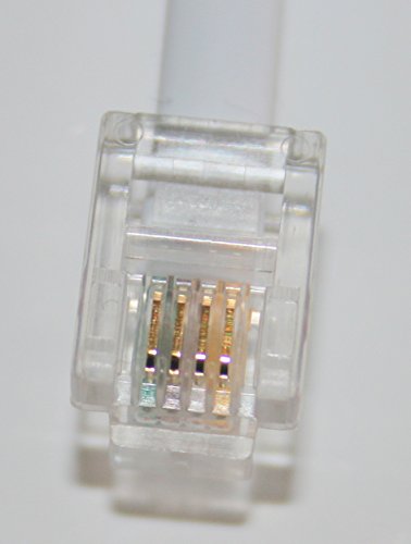 20m ADSL-Kabel – Premium-Qualität / vergoldete Kontaktstifte / High-Speed-Internet-Breitband / Router oder Modem auf RJ11 Telefondose oder Mikrofilter / weiß - 3