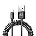 Produktbild USB C Kabel Spiralkabel Feder Flexkabel Ladekabel Datenkabel Type C Kabel für Samsung Galaxy Note 8/S8 , HUAWEI P10, Google Pixel, LG G5, HTC 10, Nexus 5X/6P und andere Typ C Geräte Neu, 1.6m