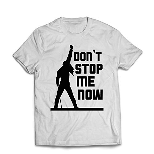 lepni.me Maglietta da Uomo Don't Stop Me Now! Camicie dei Fan, Regali di Musicisti, Vestiti Rock (Medium Bianco Multicolore)