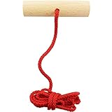COM-FOUR® Schlittenleine in rot mit Griff aus Holz, 120 cm...