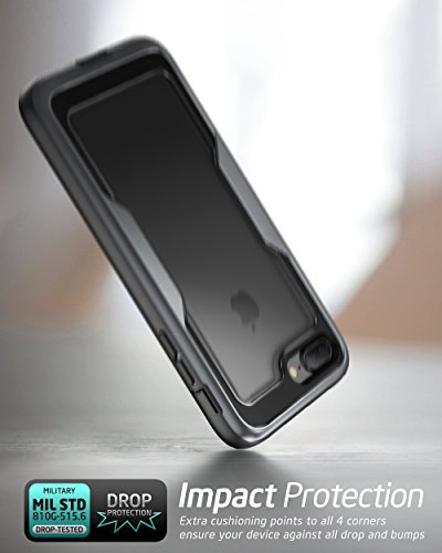 i-Blason IPH8P-MAGMA-BK - Carcasa para iPhone 8 Plus  i-Blason  Protecci  n para trabajo pesado   Transparente Atr  s   Magma Series  Reducci  n de cortos electrico   Protection de cuerpo completo con protector de pantalla incorporado para Apple iPhone 8 Plus 2017    Negro   