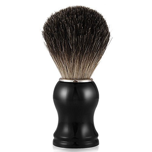 Mture Dachshaar Rasierpinsel,Badger Shaving Brush Dachshaar Männer Rasierpinsel,100% Dachshaar,Ebenholzimitatgriff, für die perfekte Rasur,Rasierschaum-Pinsel/Rasurzubehör (Schwarz)