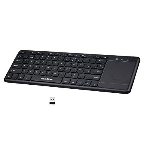 Zienstar - 2.4Ghz Teclado Inalámbrico con Touchpad, All-in-One Media Ultra-slim Teclados con Ratón Tactil para PC Windows, Computadora Portátil, IOS pad, Smart TV, HTPC IPTV, Android Box (Espanol)
