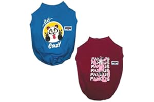 FETCHER Maroon and Blue Printed T-Shirts for Dogs and Cats (24" 3XL)