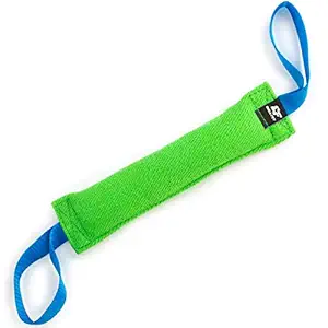 K9 Dog Bite Tug Toy with 2 Strong Handles - Made of Durable & Tear-Resistant French Linen - Perfect for Tug of War, Fetch & Puppy Training - Ideal for Medium to Large Dogs - Firmly Stitched Pull Toy