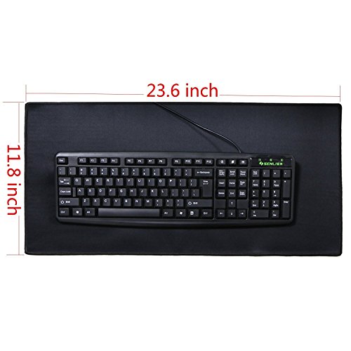 Stanaway® große Spiel-Mausunterlage, rutschfeste Gummibasis mit Anti-fray schroffes Nähen Mousepad（Schwarz） - 4