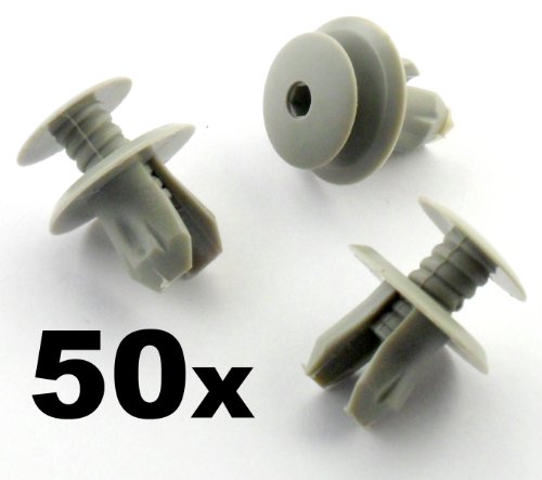 50 x Clips Panel Forro Gris Claro Pack - Remaches Plásticos - Coche Grapas