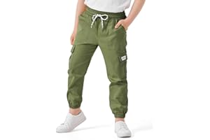 Csqtongan Jungen Hosen Cargohose Jogginghose Kinder Cargo Hose mit Elastischem Bund