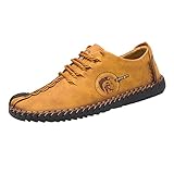  Mxssi Herren Business Halbschuhe Echtleder Schnürschuhe Mokassins Lederschuhe Schnürschuhe Sneaker Freizeit Schuhe 6 Farben 38 39 40 41 42 43 44