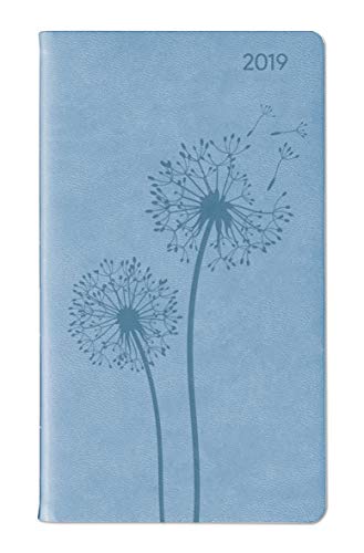 Ladytimer Slim Deluxe Sky 2019 - Taschenplaner / Taschenkalender (9 x 16) - Tucson Einband - Motivprägung Pusteblume - Weekly - 128 Seiten