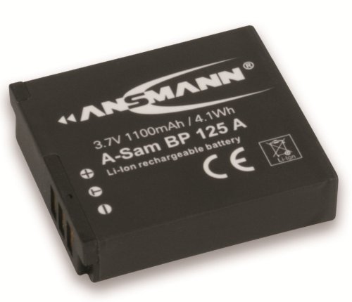 Ansmann A-Sam BP125A Li-Ion Akku (3,7V, 1100mAh) für Samsung Digitalkamera Ansmann A-Sam BP125A Li-Ion Akku (3,7V, 1100mAh) für Samsung Digitalkamera