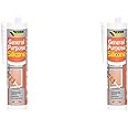 Everbuild EVBGPSCL General Purpose Silicone Sealant, Clear, 280 ml (Pack of 2)