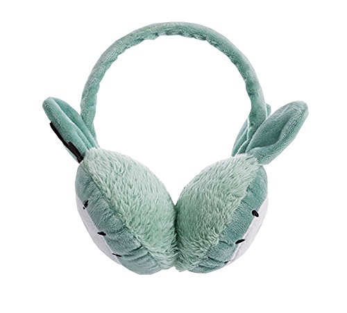 Cute Rabbit Kids Earmuff Durable Winter Baby Earflap Keep Warm with Plush Green