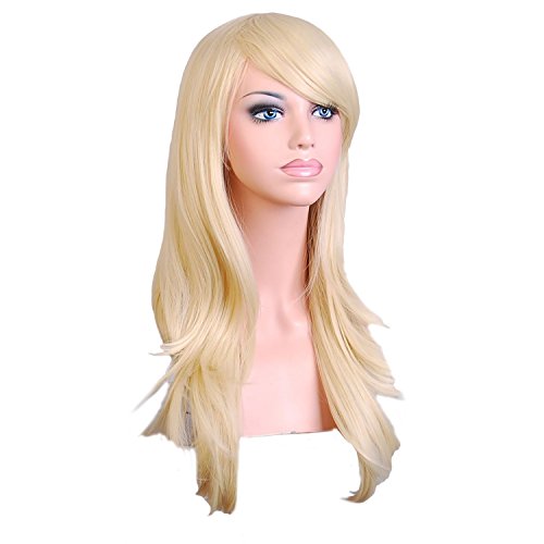 Masquerade wig Long Curly Wavy Hairpiece Fashional Women's Wig for Cosplay Party(light blonde)