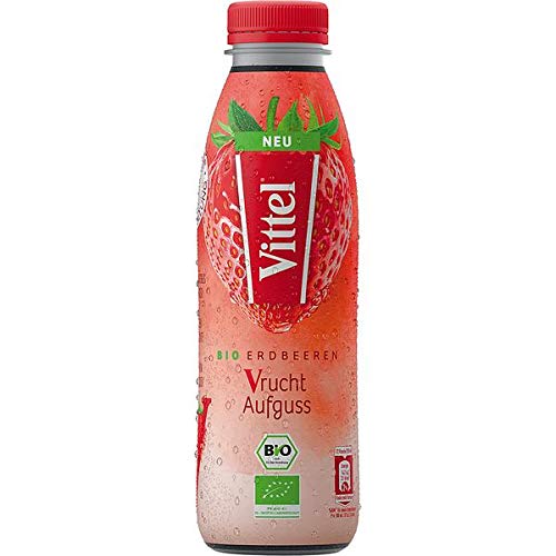 24 Flaschen A 500ml Vittel Vrucht Aufguss Erdbeeren Pet Inc 600 Einweg Pfand Pet Flasche - 